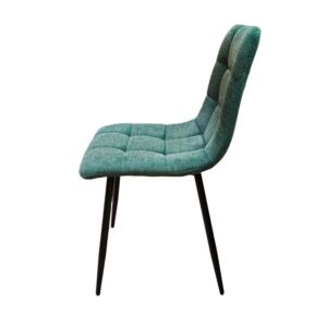 CHAISE ASCOT PIED METAL NOIR ASSISE TISSU VERT 44 X 55 X 89 CM