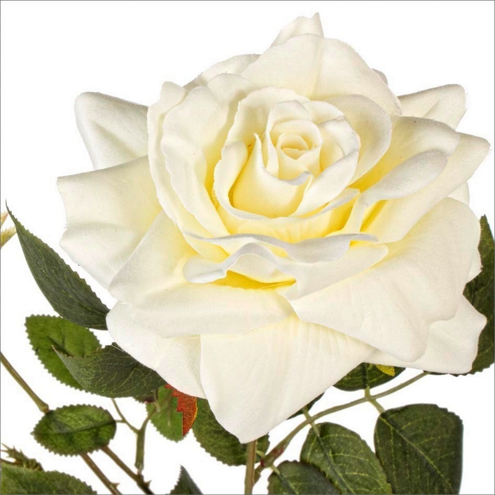 BRANCHE DE ROSE BLANCHE ARTIFICIELLE 76 CM - Photo N°3
