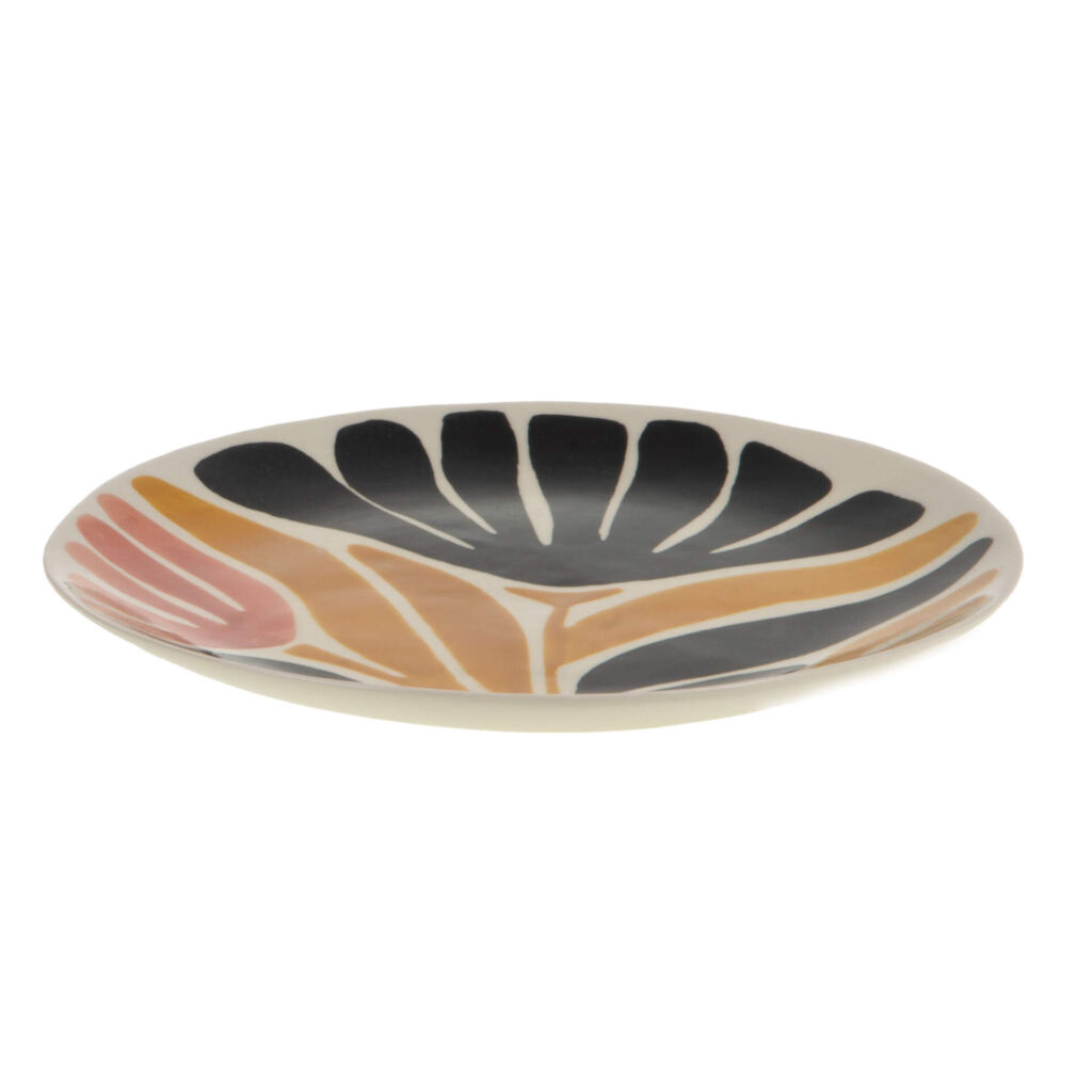 ASSIETTE PLATE MARGOT DECOR FLEUR EN GRES 25 x 2 x 25 cm - Photo N°2