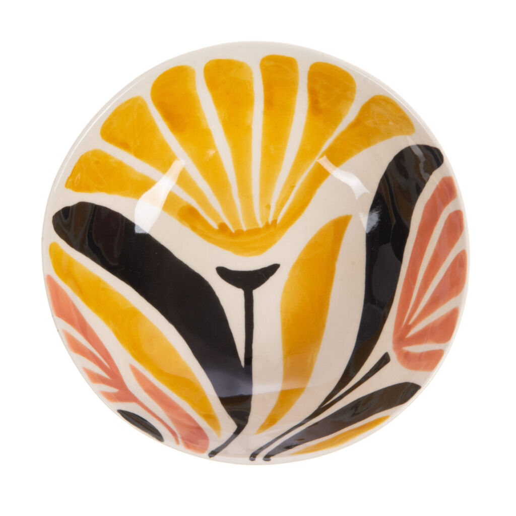 ASSIETTE CALOTTE MARGOT DECOR FLEUR EN GRES 18 x 6 x 18 cm - Photo N°4