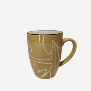 MUG AMBRE DECOR BEIGE EN GRES 10 X 9 CM