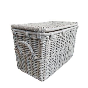 MALLE EN KUBU BLANC TRESSE 69 X 39 X 40 CM