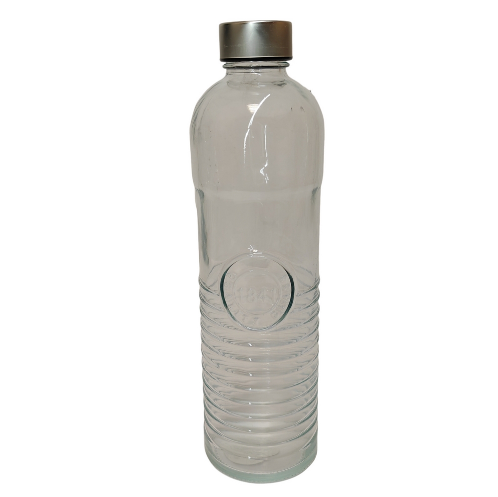 BOUTEILLE VINTAGE EN VERRE TRANSPARENT BOUCHON VIS 1 L - Photo N°1