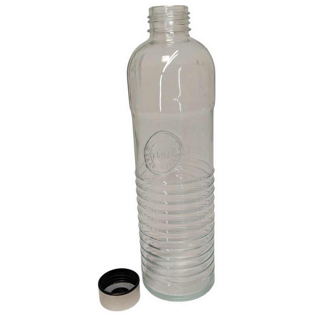 BOUTEILLE VINTAGE EN VERRE TRANSPARENT BOUCHON VIS 1 L - Photo N°3