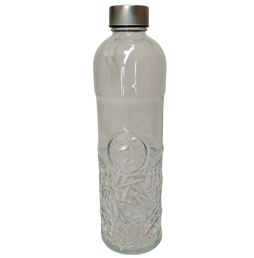 BOUTEILLE VINTAGE EN VERRE TRANSPARENT BOUCHON VIS 1 L - Photo N°1