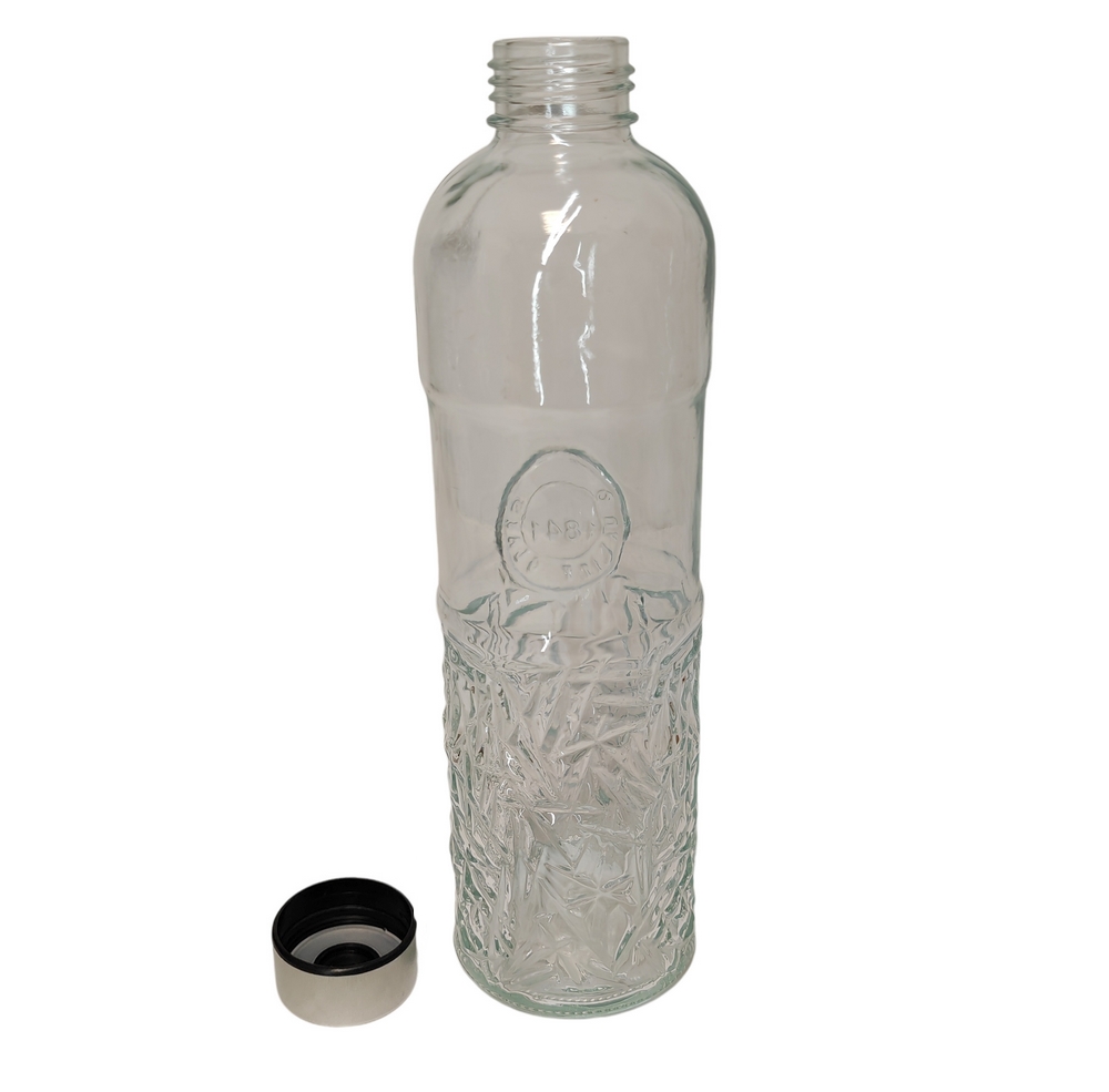 BOUTEILLE VINTAGE EN VERRE TRANSPARENT BOUCHON VIS 1 L - Photo N°2