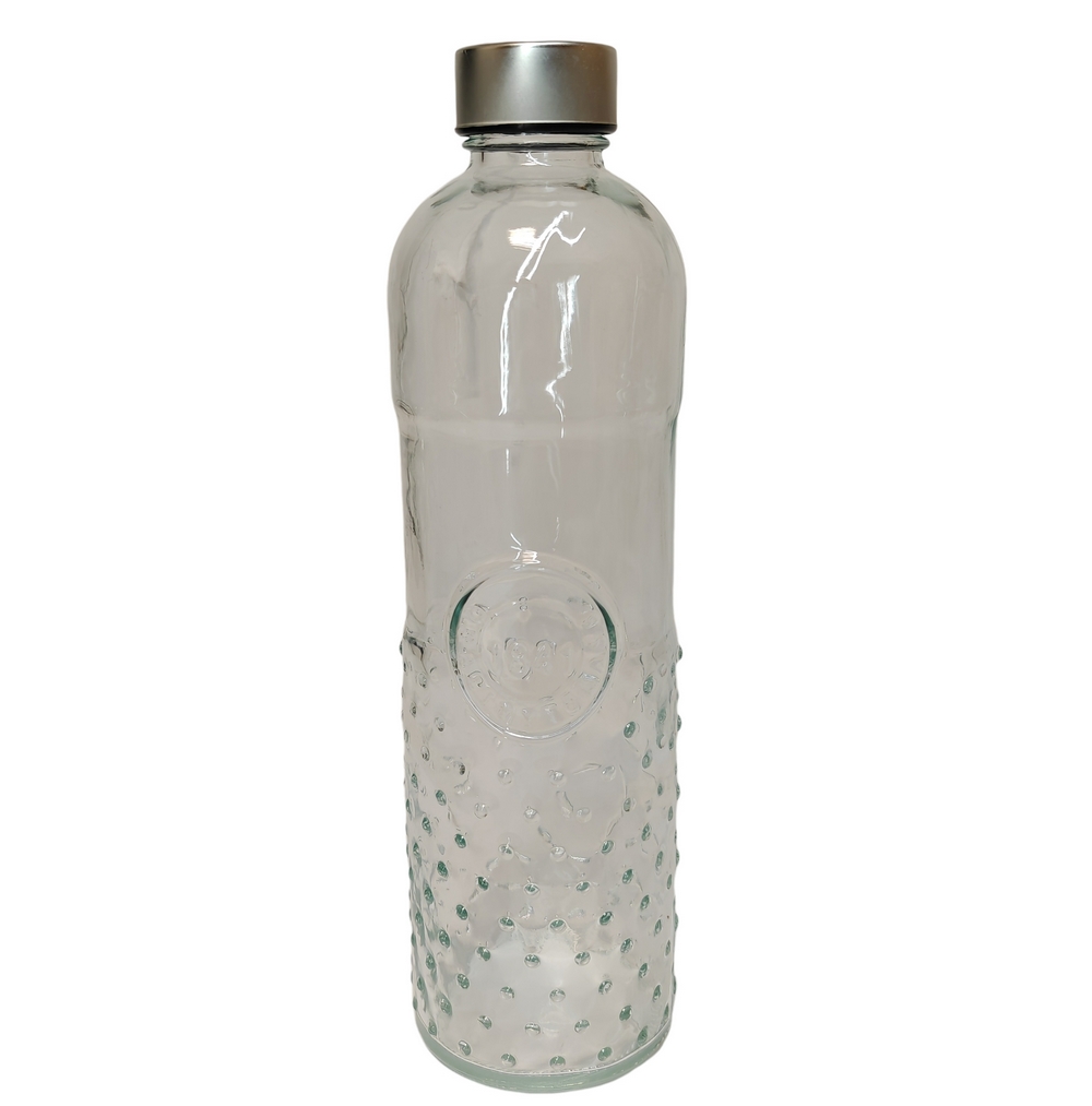 BOUTEILLE VINTAGE EN VERRE TRANSPARENT BOUCHON VIS 1 L - Photo N°1