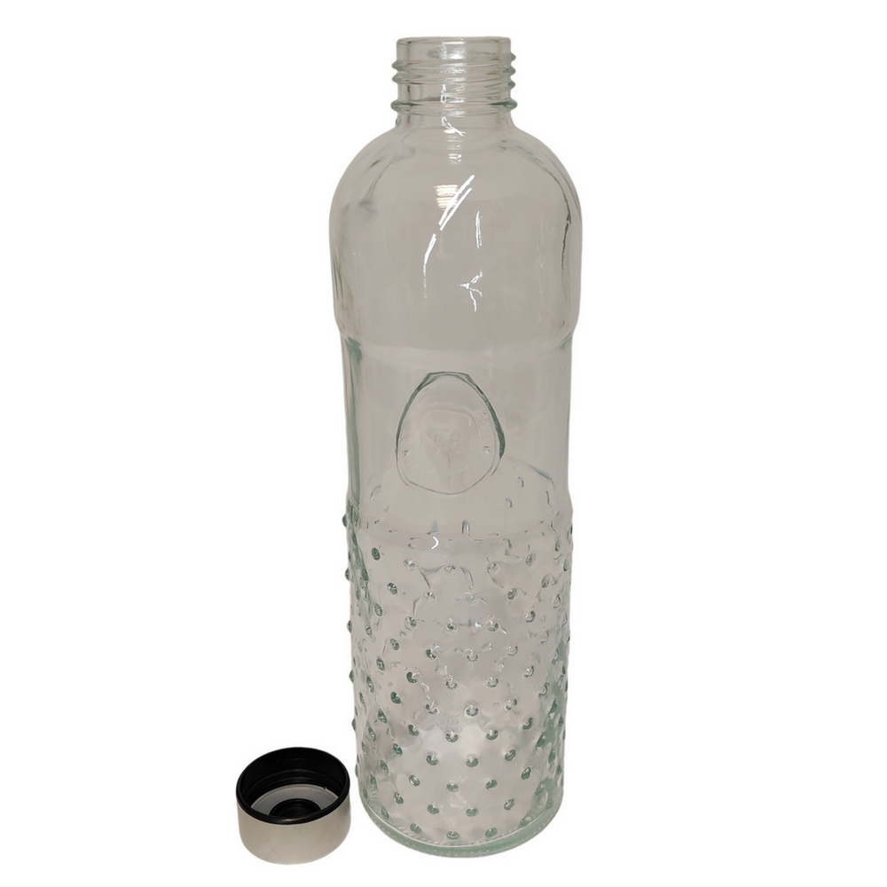 BOUTEILLE VINTAGE EN VERRE TRANSPARENT BOUCHON VIS 1 L - Photo N°3