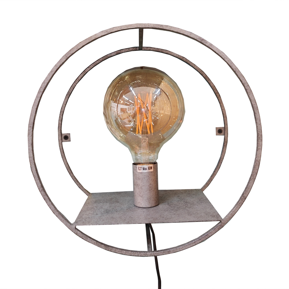 ETAGERE MURALE APPLIQUE METAL ARGENT VIEILLI  30 X 15 X 30 CM - Photo N°1