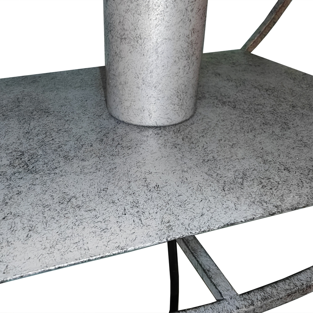 ETAGERE MURALE APPLIQUE METAL ARGENT VIEILLI  30 X 15 X 30 CM - Photo N°2