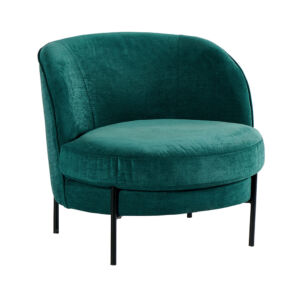 FAUTEUIL LEONI EN TISSU VERT  H 68 X L 75 X P 73 CM