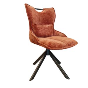 CHAISE BIORG PIED PIVOTANT NOIR TISSU CHINE ROUILLE 66 X 88 X 52 CM