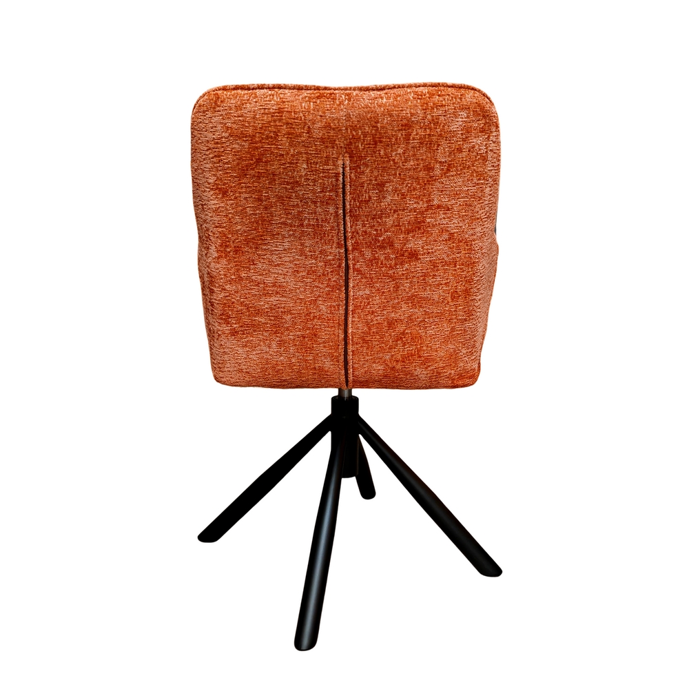 CHAISE ACCOUDOIR TOURNANTE EWING PIEDS NOIR TISSU CHINE TERRACOT 62 X 87 X 57 CM - Photo N°4