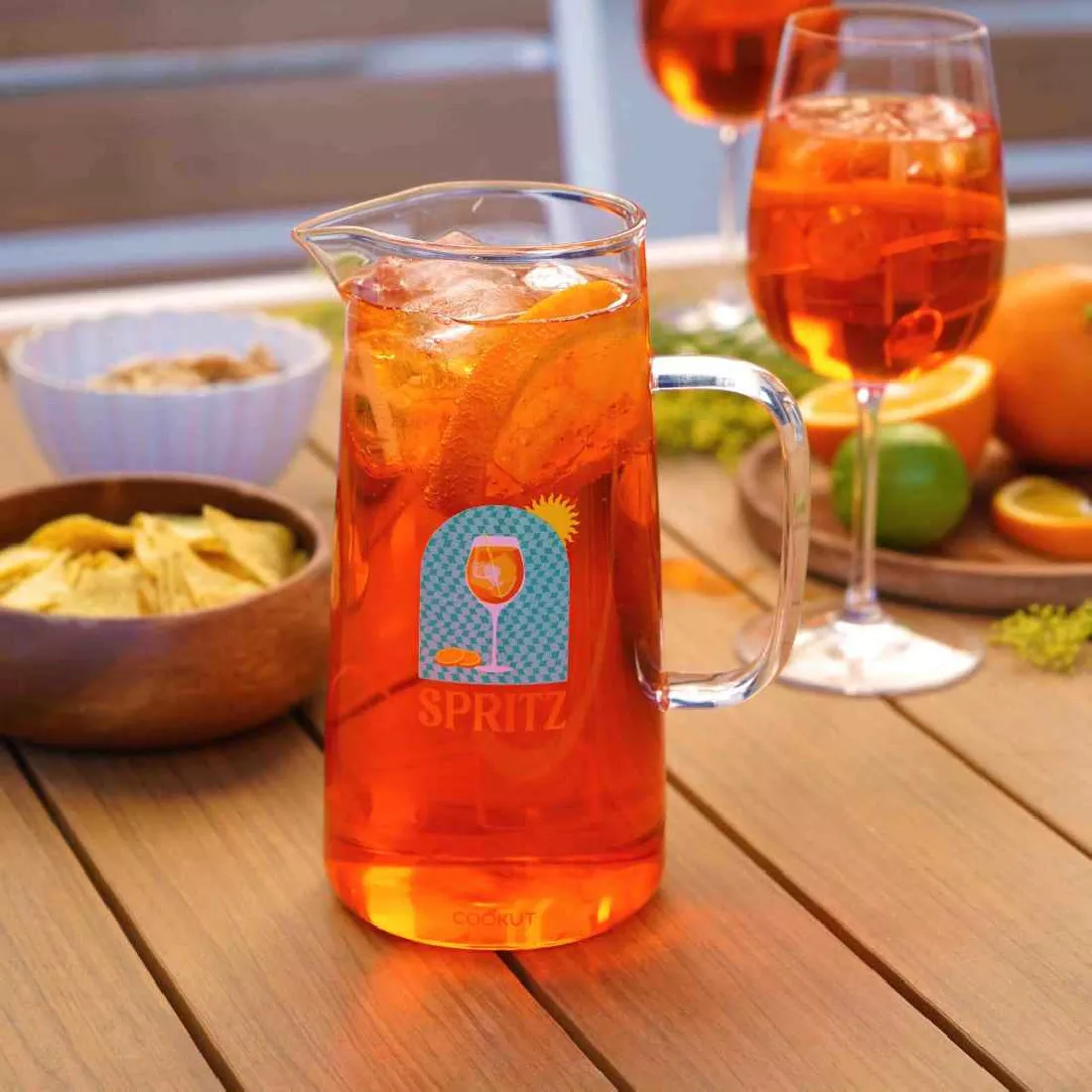 KADAX Pichet en Verre 1L, Carafe à Eau avec Poignée Solide et Couvercle