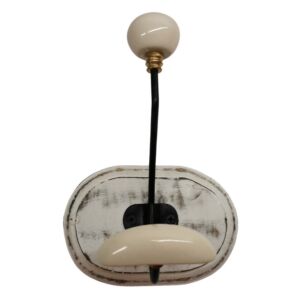 PATERE QUALITE 1 TETE BOIS PATINE BLANCHI 13.5 CM