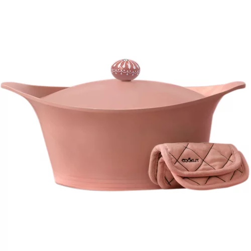 L'INCROYABLE COCOTTE 20 CM COULEUR ROSE GUIMAUVE SANS BOUTON NI MANIQUE - Photo N°1