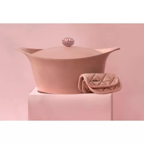 L'INCROYABLE COCOTTE 20 CM COULEUR ROSE GUIMAUVE SANS BOUTON NI MANIQUE - Photo N°4