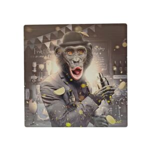 IMPRESSION S BINET SINGE BAR SUR DIBOND AVEC ATTACHE 20 X 20 CM