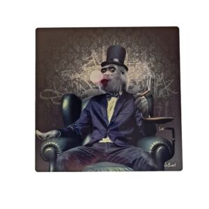 IMPRESSION S BINET SINGE CHEWING-GUM SUR DIBOND AVEC ATTACHE 20 X 20 CM