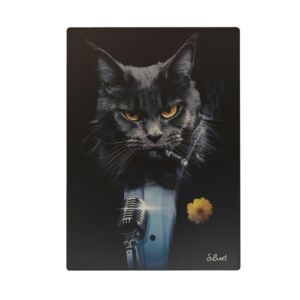 IMPRESSION S BINET CHATTE CHANTEUSE SUR DIBOND AVEC ATTACHE 20 X 28 CM