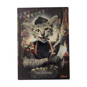 IMPRESSION S BINET LE CHAT MR BUTCHER SUR DIBOND AVEC ATTACHE 20 X 28 CM