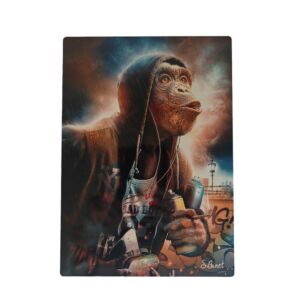 IMPRESSION S BINET SINGE CAPUCHE SUR DIBOND AVEC ATTACHE 20 X 28 CM