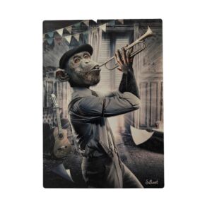 IMPRESSION S BINET SINGE TROMPETTE SUR DIBOND AVEC ATTACHE 20 X 28 CM