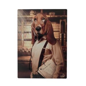 IMPRESSION S BINET CHIEN BASSET SUR DIBOND AVEC ATTACHE 20 X 28 CM