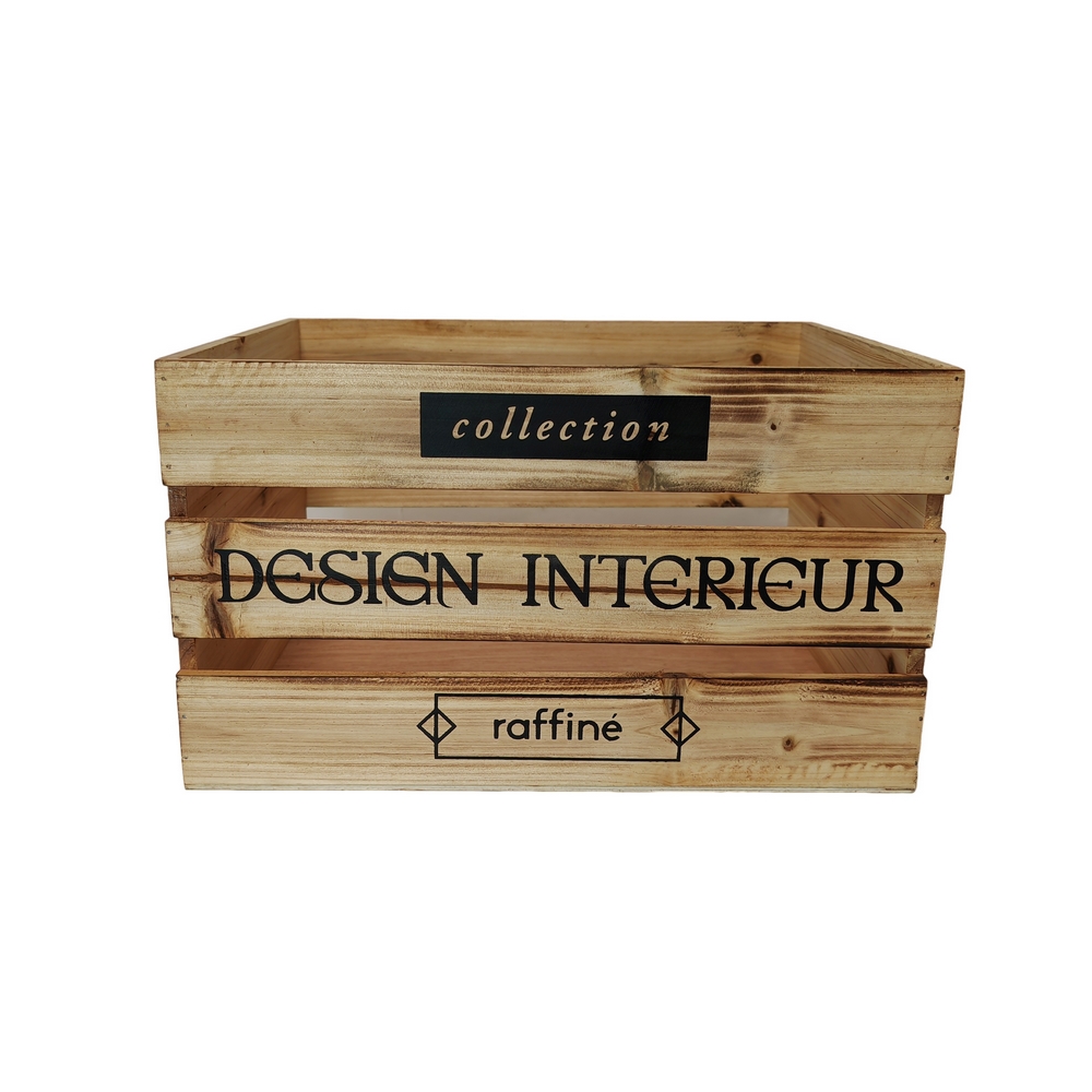 CAISSE BOIS COLLECTION DESIGN INTERIEUR  38 X 30 X 22 CM - Photo N°1