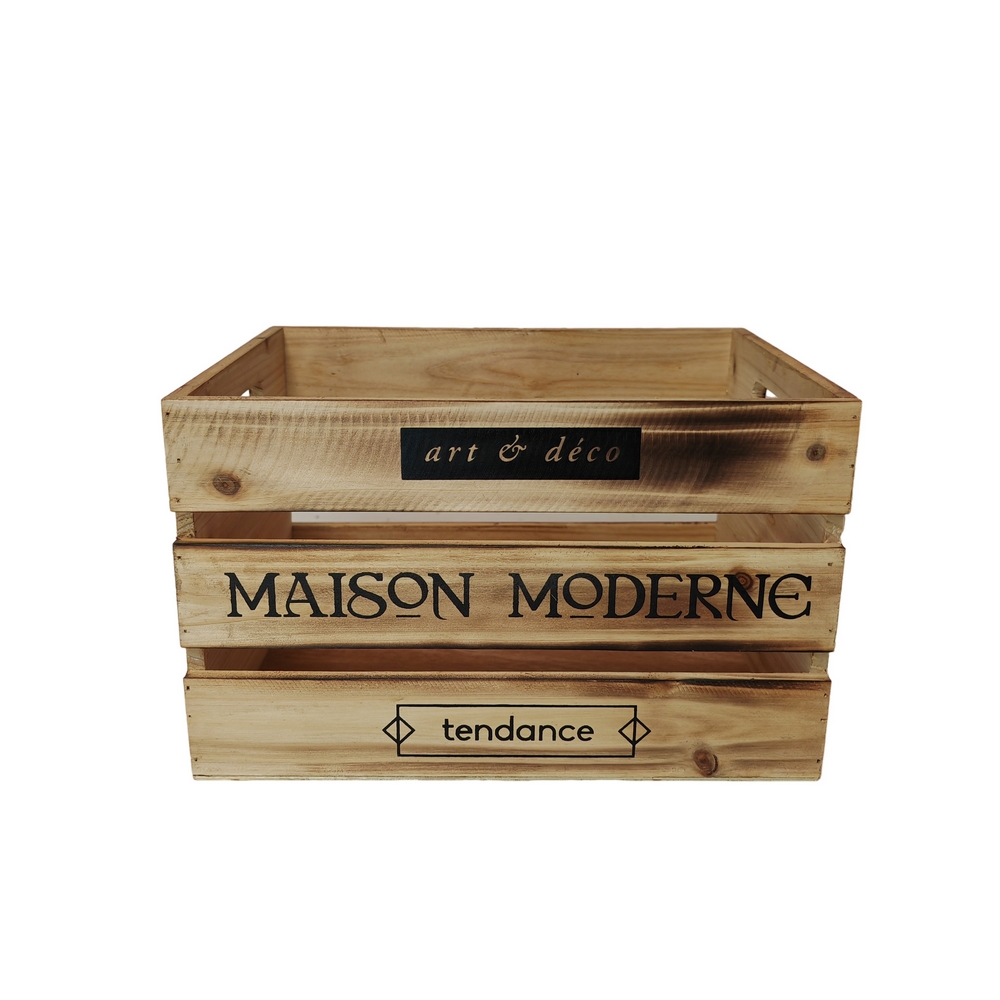 CAISSE BOIS COLLECTION DESIGN INTERIEUR  32 X 24 X 20 CM - Photo N°1