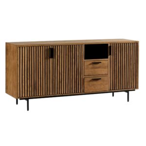 DRESSOIR BAS EN TECK RECYCLE 3 PORTES 2 TIROIRS 1 NICHE 180 X 47 X 85 CM