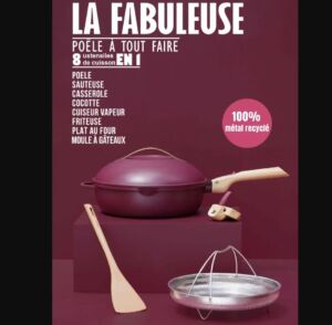 LA FABULEUSE POELE 24 CM COULEUR RUBIS POELE 8 EN 1