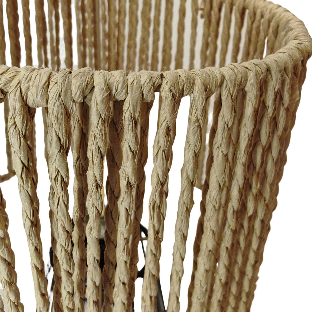 LAMPE A POSER MOMA METAL NOIR ET ABAT-JOUR EN CORDE AJOUREE 18 X 36 X 18 CM - Photo N°5