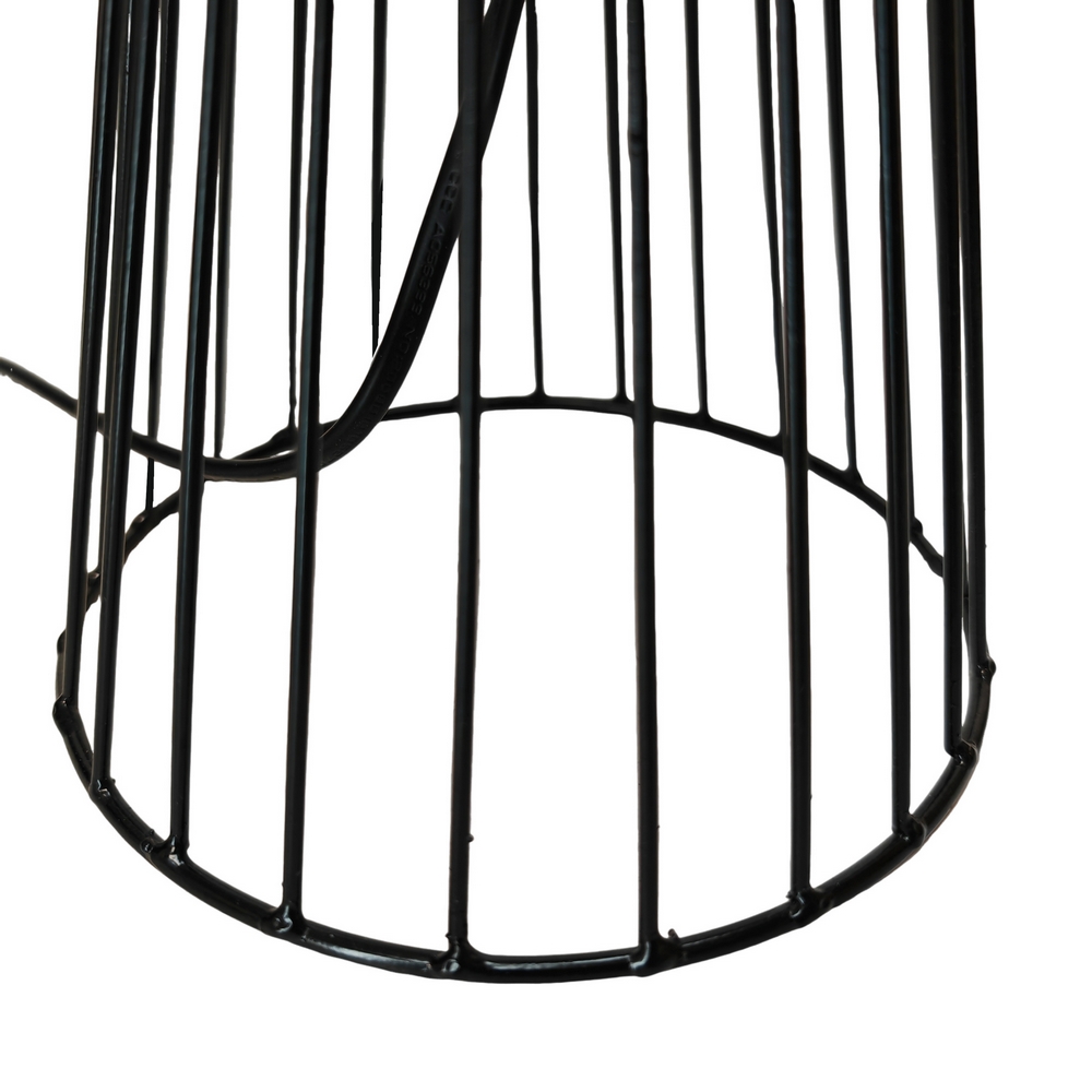 LAMPE A POSER MOMA METAL NOIR ET ABAT-JOUR EN CORDE AJOUREE 18 X 36 X 18 CM - Photo N°6