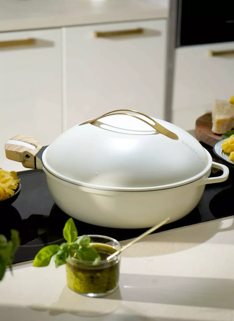 LA FABULEUSE POELE 24 CM COULEUR BLANC MERINGUE 8 EN 1 - Photo N°3