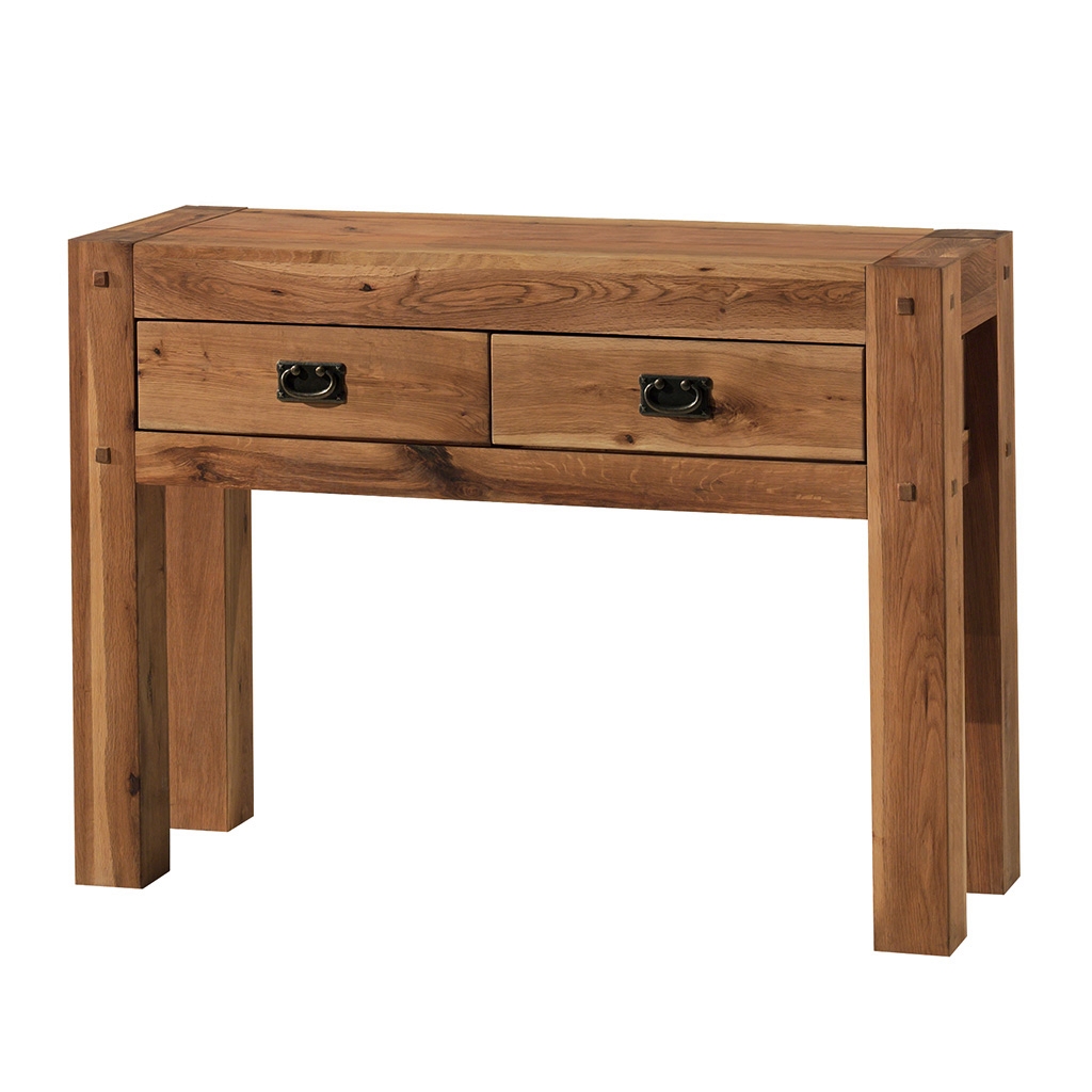 CONSOLE LODGE 2 TIROIRS CHENE  120 X 40 X 86 CM - Photo N°1