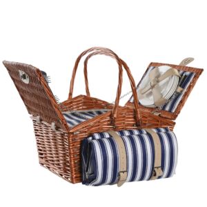 PANIER PIQUE NIQUE OSIER 4 PERSONNES 42 X 30 H20 CM