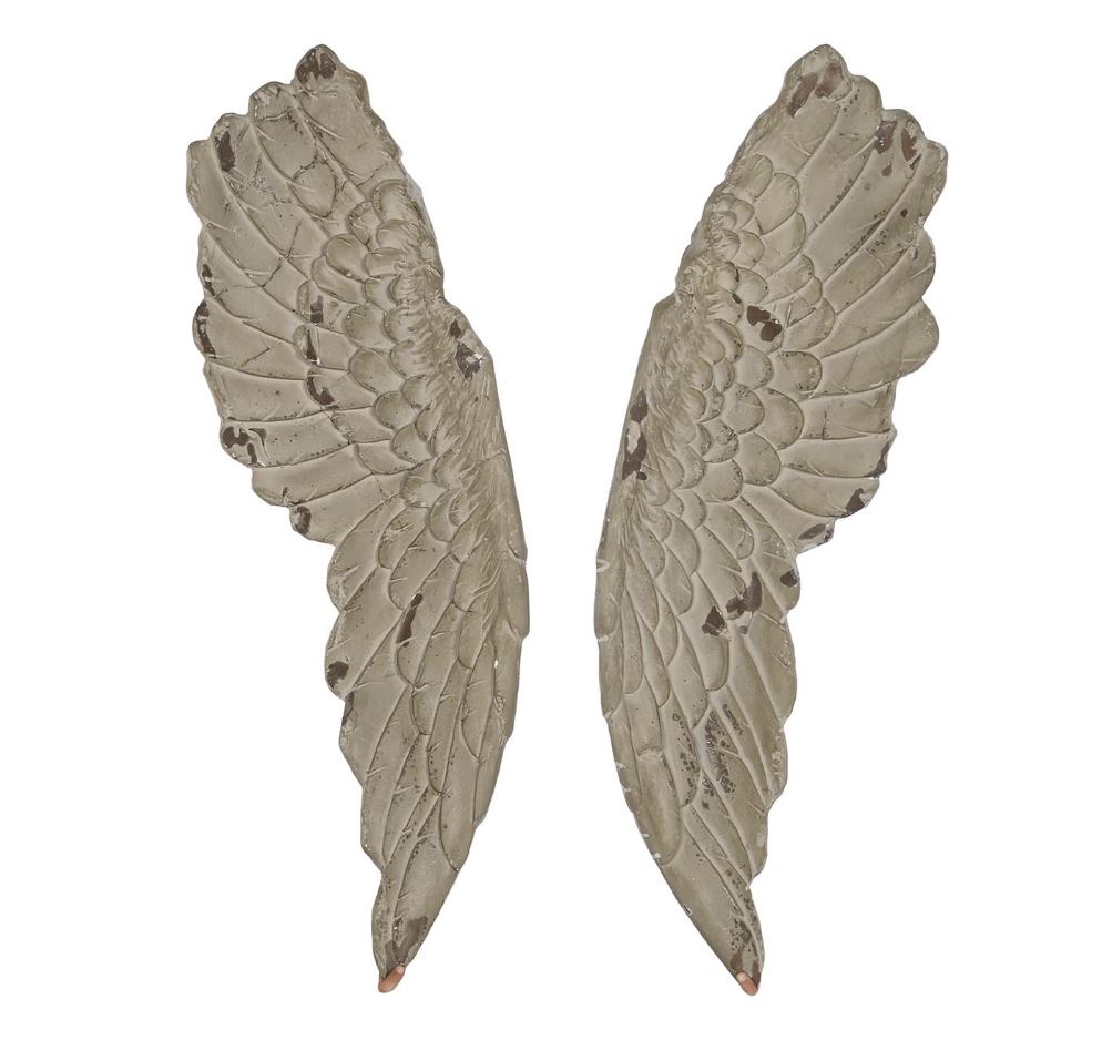 DECORATION MURALE PAIRE D AILES VIEILLI EN RESINE 105 X 62 X 8 CM - Photo N°6