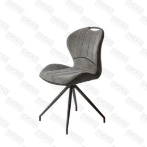 CHAISE MOBILINE PIED FIXE METAL NOIR ASSISE ANTHRACITE TISSU 52 X 60 X 87 CM