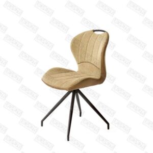 CHAISE MOBILINE PIED FIXE METAL NOIR ASSISE BEIGE TISSU 52 X 60 X 87 CM