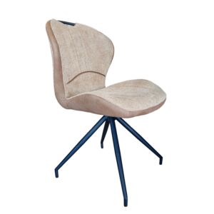 CHAISE MOBILINE PIED FIXE METAL NOIR ASSISE TAUPE TISSU 52 X 60 X 87 CM