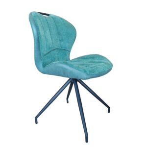 CHAISE MOBILINE PIED FIXE METAL NOIR ASSISE VERTE TISSU 52 X 60 X 87 CM