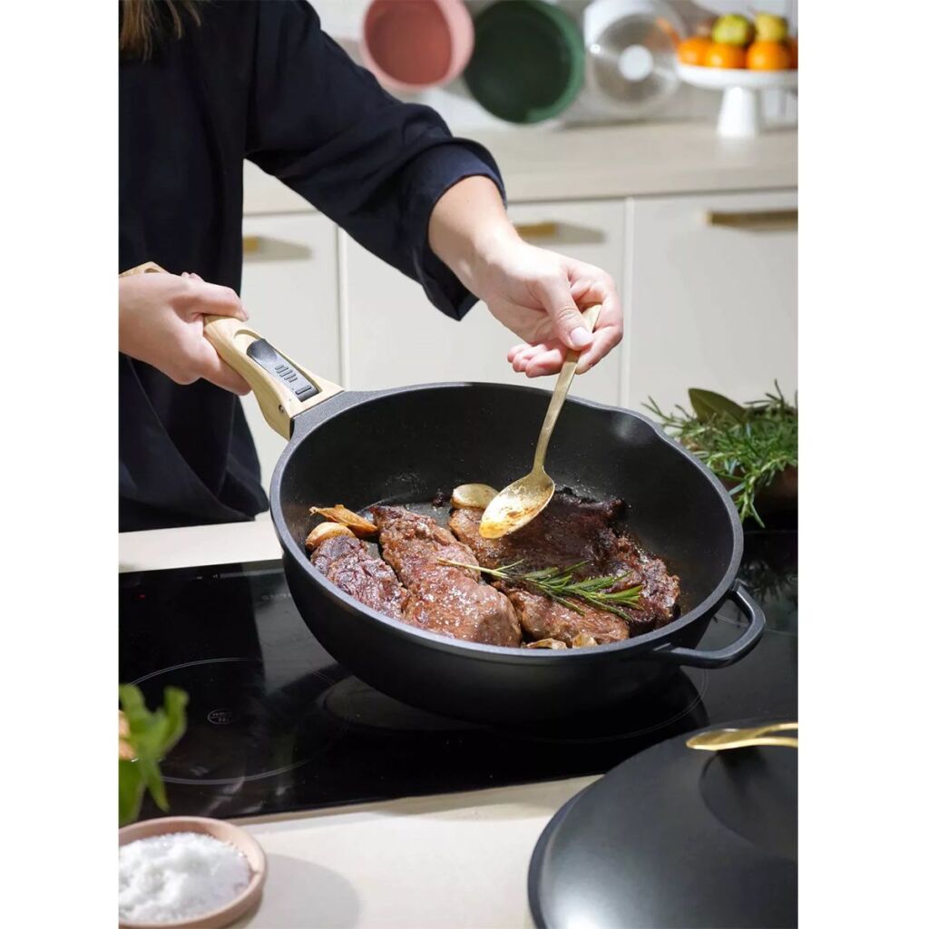 LA FABULEUSE POELE 28 CM COULEUR NOIR METEOR POELE 8 EN 1 - Photo N°8