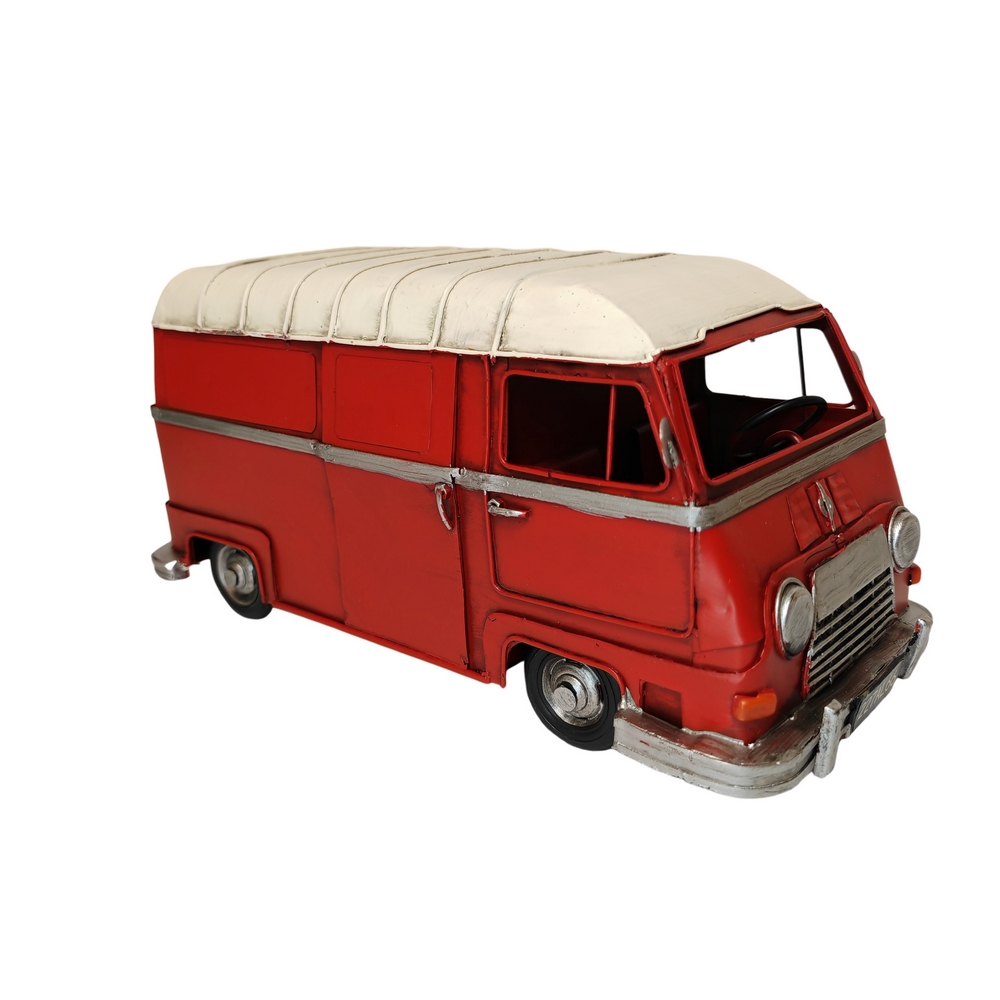 CAMION DE GLACE ANCIENNE ESTAFETTE METAL ROUGE 32 X 15.5 X 15 CM - Photo N°4