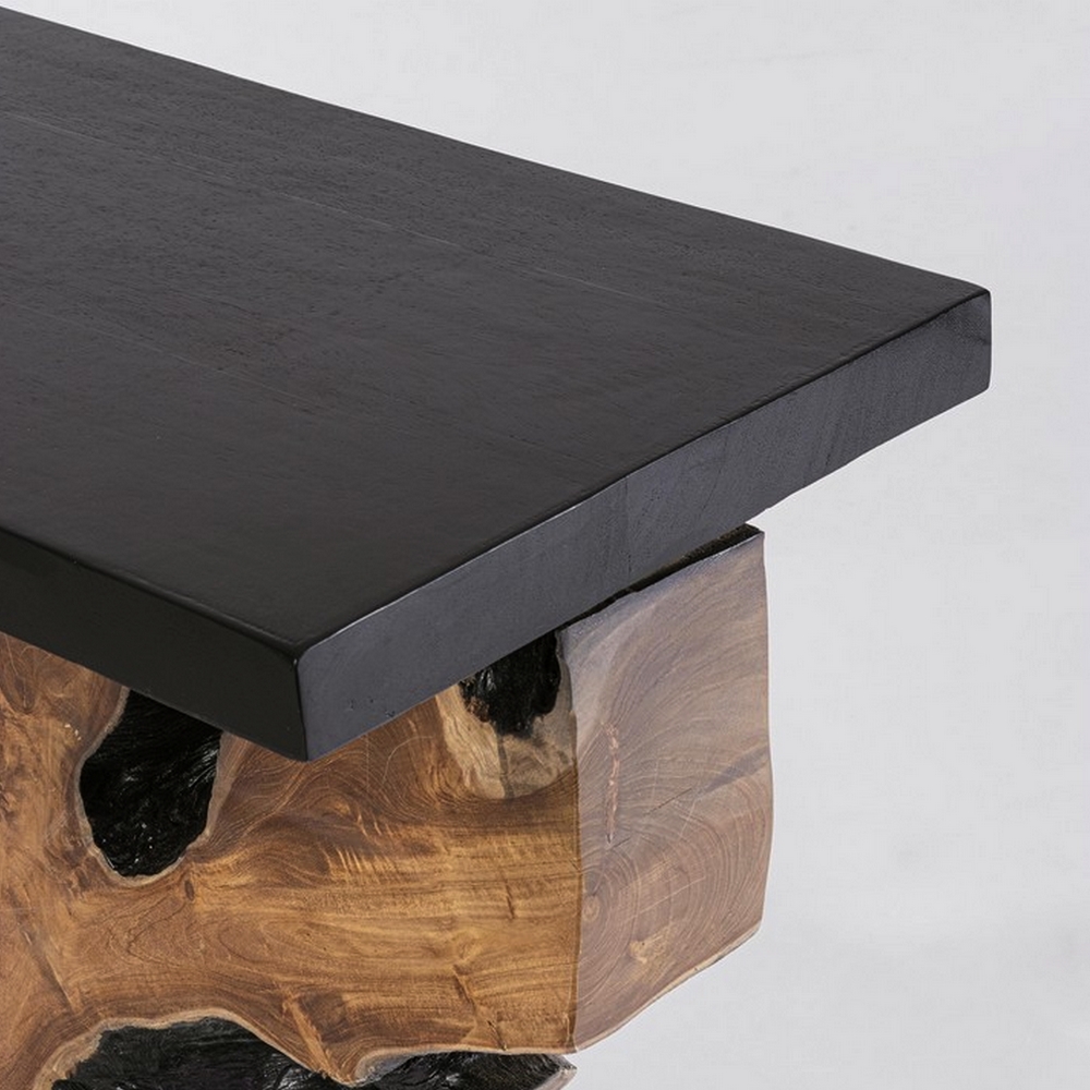CONSOLE RACINE DE TECK ET TECK NOIR DIM ENV 100 X 76 X 35 CM - Photo N°4