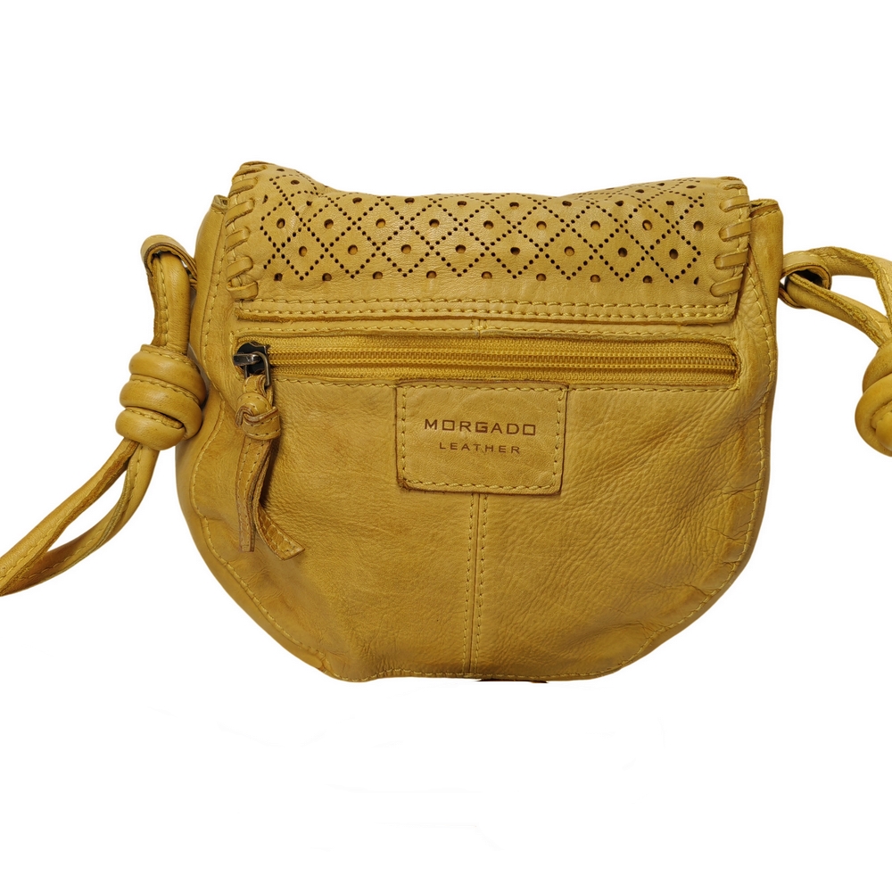 SAC A MAIN LE ELISEE EN CUIR SOUPLE MOUTARDE 22 X 20 X 7 CM - Photo N°3