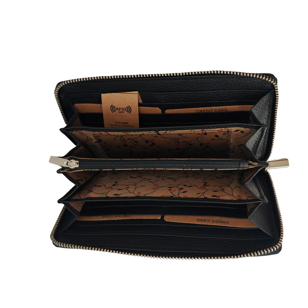 LE PORTEFEUILLE MARIE LOUISE DE MORGADO PIEL COULEUR NOIR 19.5 X 10.8 X 3 CM - Photo N°2