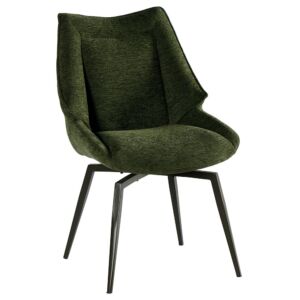 CHAISE NIKO PIED FIXE NOIR TISSU KAKI 66 X 88 X 52 CM