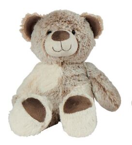 PELUCHE OURS NOMME QINCY MARRON CLAIR ET ECRU  38 cm