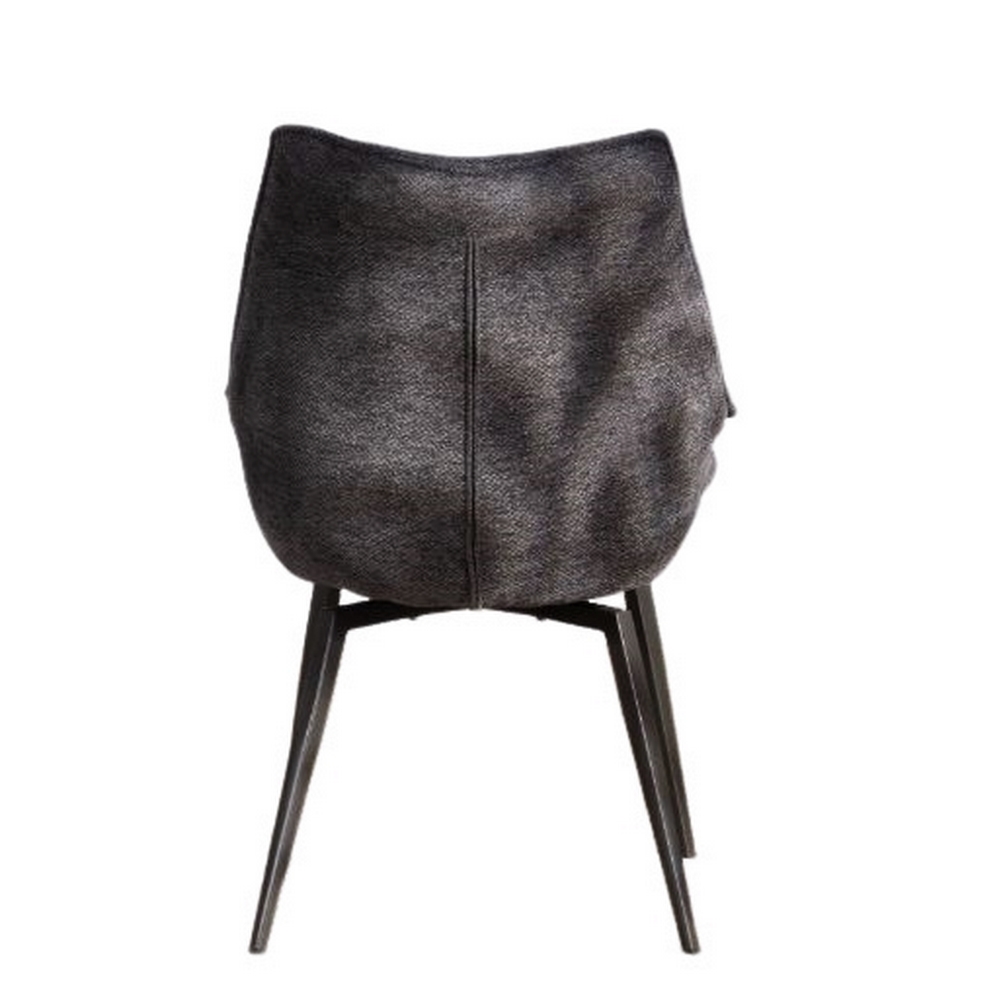 CHAISE NIKO PIED FIXE NOIR TISSU ANTHRACITE 66 X 88 X 52 CM - Photo N°4